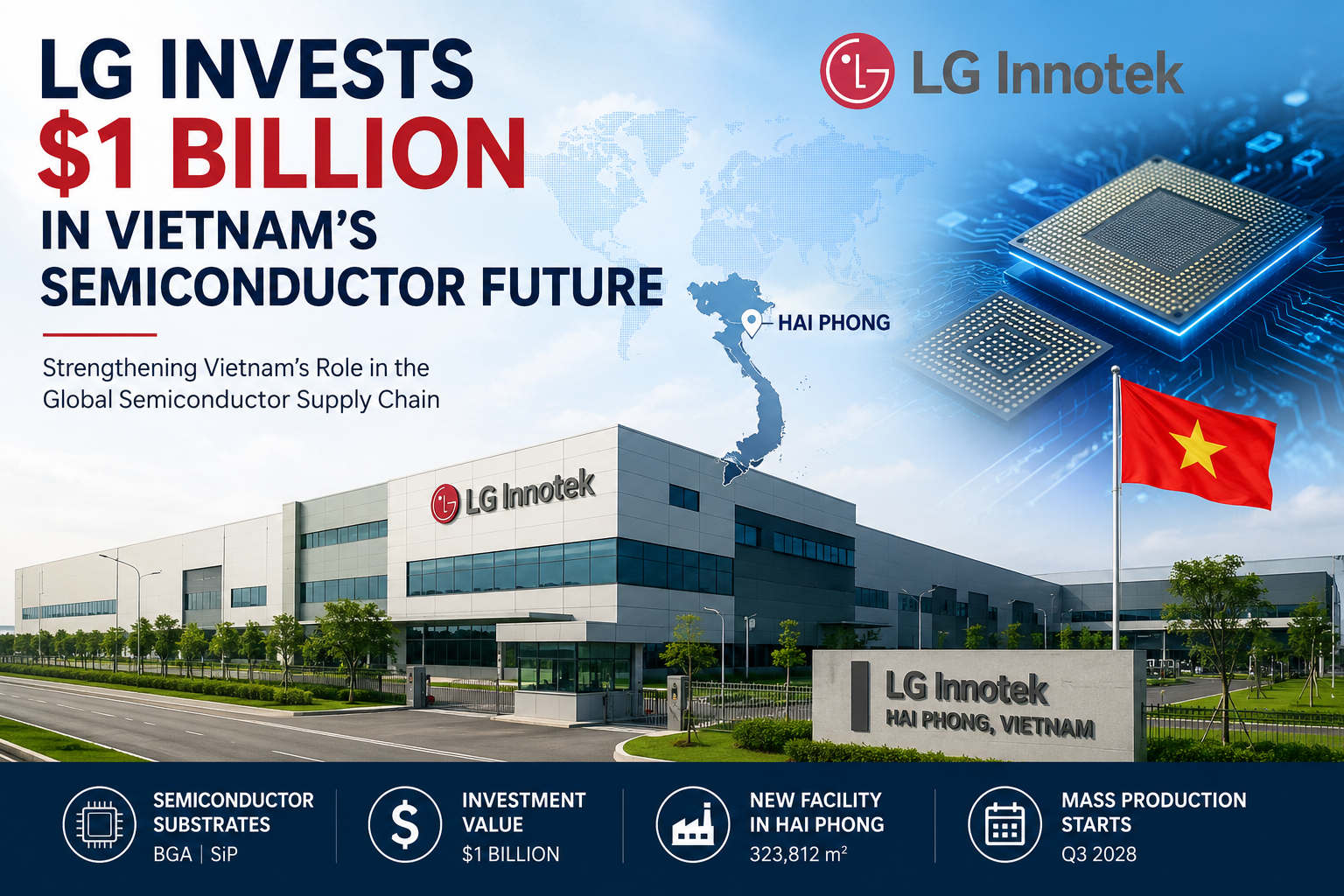 LG đầu tư 1 tỷ USD vào Hải Phòng, mở rộng vai trò của Việt Nam trong chuỗi cung ứng bán dẫn